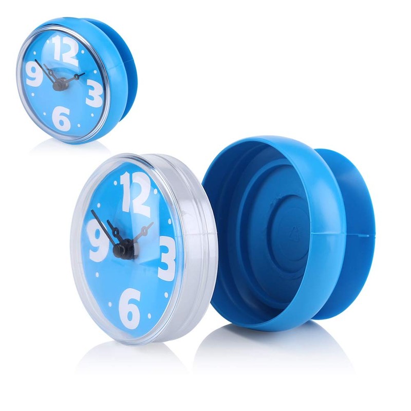 Denash Shower Waterproof Wall Clock, Bathroom Kitchen Washroom Suction Cup