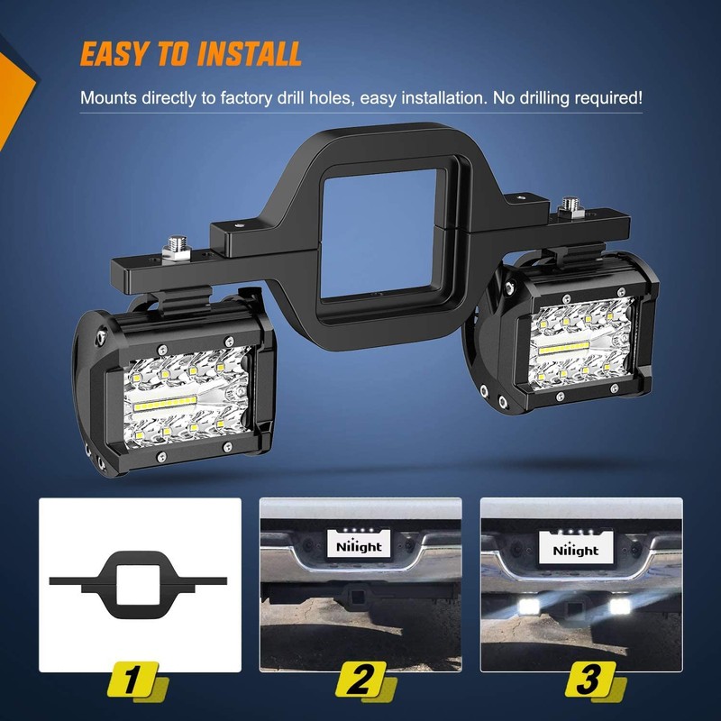 Nilight 2 Pcs 4 Inch 60W Led Pods with 2