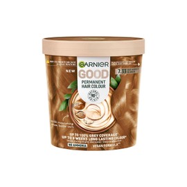 Garnier GOOD Permanent Hair Dye, 100% Grey Coverage & 8-Weeks Long Lasting Hair Colour, No Ammonia, Vegan Shea Butter Formula, For All Hair Types, Shade: 7.33 Hot Honey Blonde