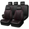 CAR PASS Piping Luxury Leather Seat Covers Full Set,5 Seats