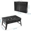 Portable Folding Charcoal BBQ Grill Smoker, Small Tabletop Outdoor Grill