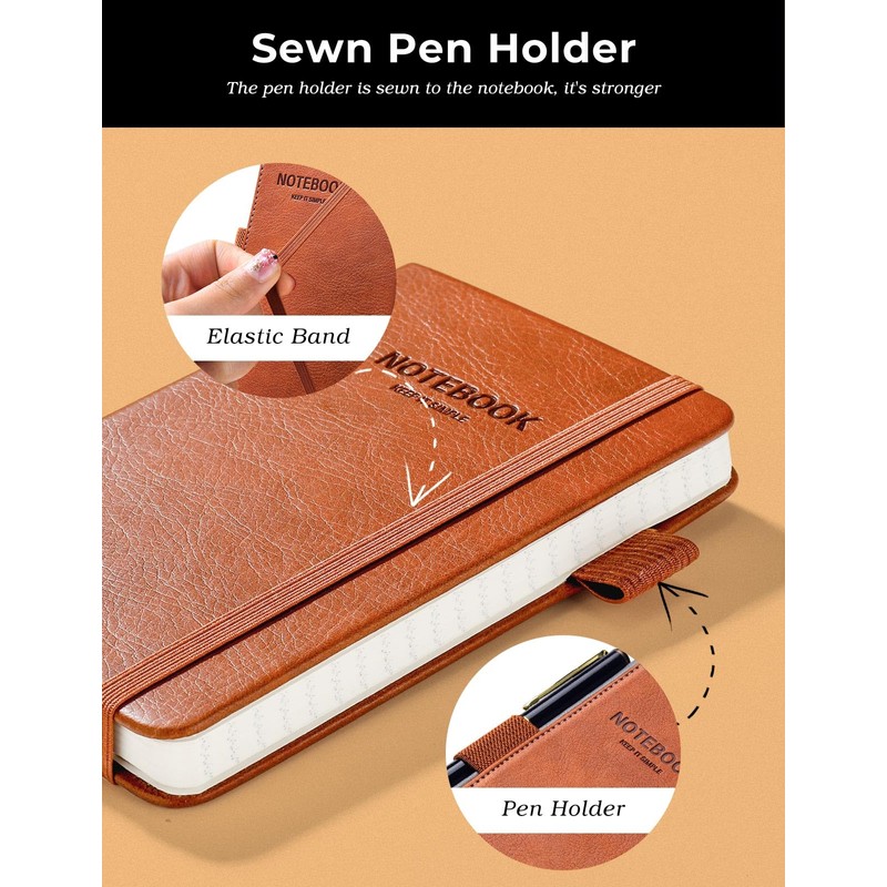 AISBUGUR Pocket Notebook Small Notebook 2-Pack, 3.5" x 5.5" Pocket