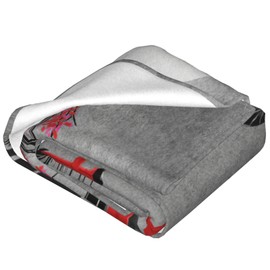 Japanese Samurai Blanket Armored Warrior Bushido Decor Inspirational Throw Blanket Gifts for Girls Boys Super Warm Soft Plush Lightweight Fleece Flannel Bed Blanket for Kids Adults Men Women 50"X40"