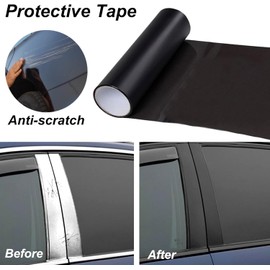 Lypumso Lypumso Matte Black Vinyl Wrap Tape Roll, 6 Inch x 30ft Self-Adhesive Black Out Chrome Delete Tape with Tool Kit Air Release Adhesive Detailing Wrap DIY Car Door Sill Window Trim Edge Guard Protective
