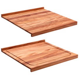 Vesici Reversible Pastry Board with Lip for Rolling Dough Large Wooden Cutting Chopping Kneading Board with Engraved Measurements for Counter Table Top Kitchen(Walnut,24 x 22.8 x 1.5 Inch)