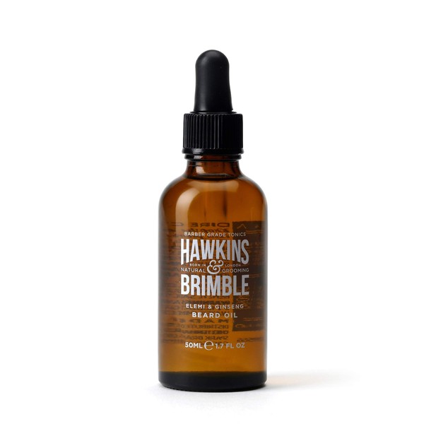 Hawkins & Brimble Beard Oil 50ml 1.69 fl oz - Quickly Absorbs, Strengthens & Supports Growth | with Acclaimed Signature Scent