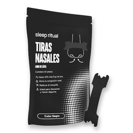 Sleep Ritual 60 Tiras Nasales Ideales para Uso Nocturno o Deporte | Dotación para 2 Meses, Hipoalergénicas y con Firme Fijación, Libres de Látex