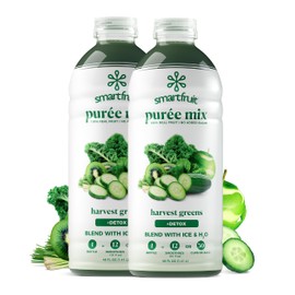 Smartfruit Harvest Greens + Detox – 100% Real Fruit Purée with Kiwi, Cucumber, Kale, Spinach, Lemongrass, Apple & Banana – Great for Smoothies, Juice, Yogurt, Cocktails, Teas & More – 2-Pk, 48oz Each