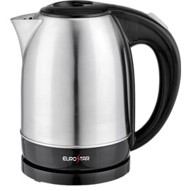 EUROSTAR EKS170SS 1.7L Stainless Steel Electric Kettle, Black