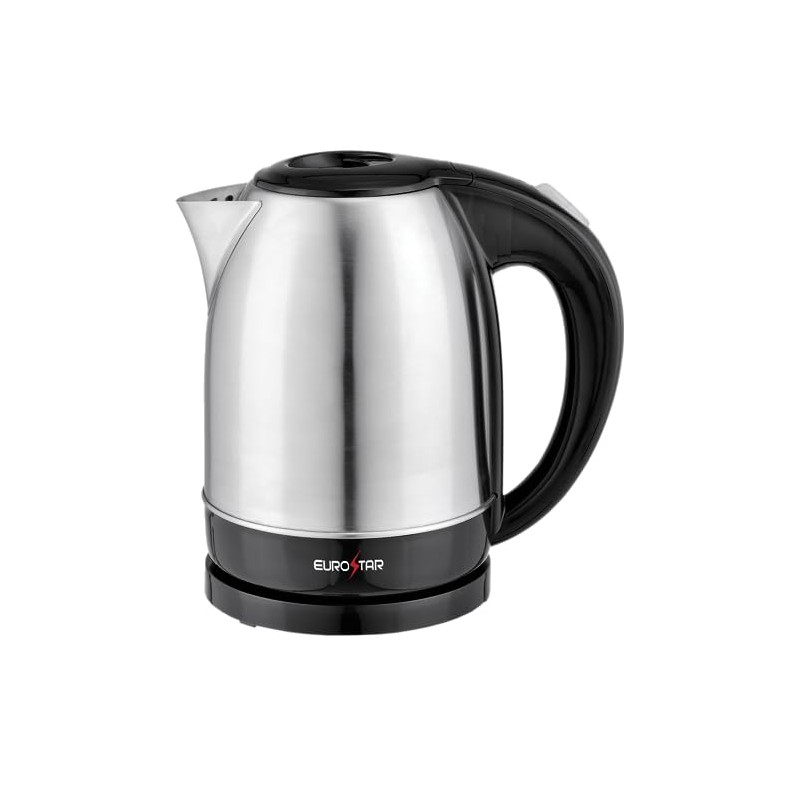 EUROSTAR EKS170SS 1.7L Stainless Steel Electric Kettle, Black