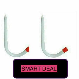 White 2pc (J) Heavy Duty Wall Mounted Brackets Storage Hooks Garage Shed Ladder
