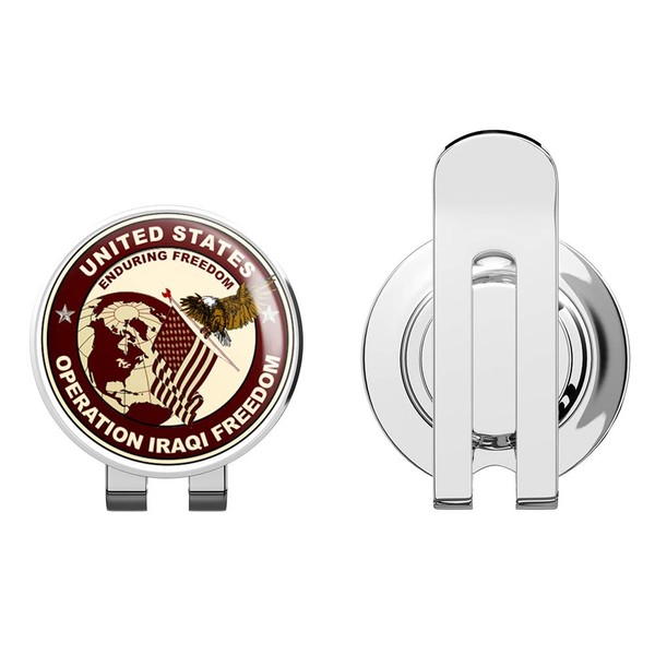 US Army Operation Iraqi Freedom Golf Hat Clip with Magnetic