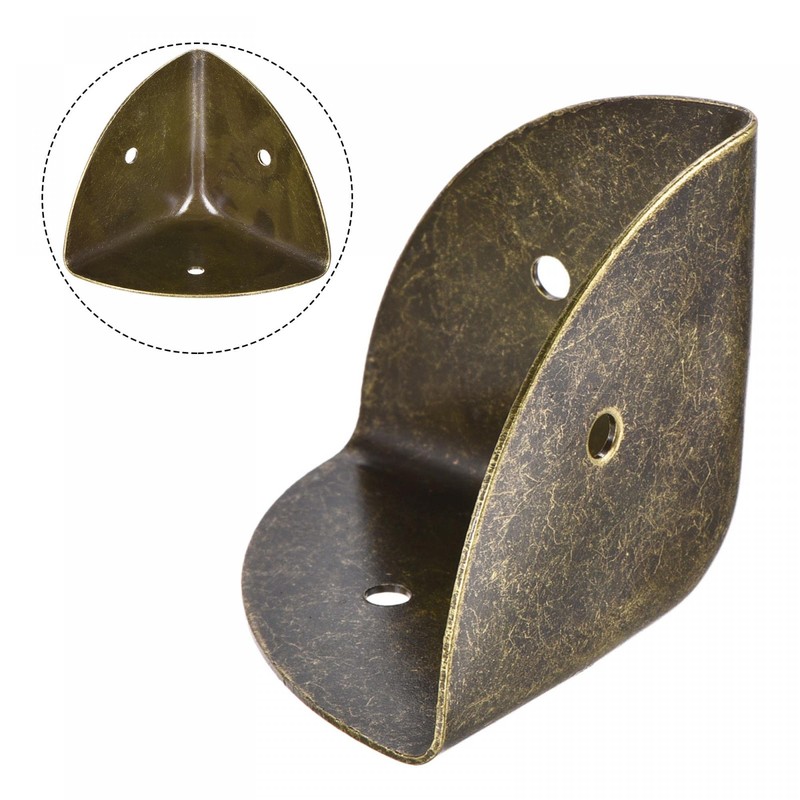sourcing map 40x40x40mm Metal Box Corner Protectors Edge Guard Bronze