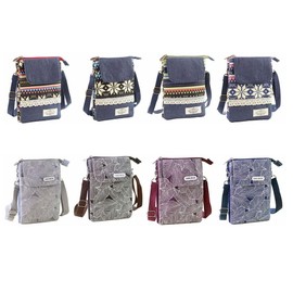 Canvas Mini Crossbody Handbags Leaves Pattern Cell Phone Purse With Adjustable Straps Small Change Pouch for Women