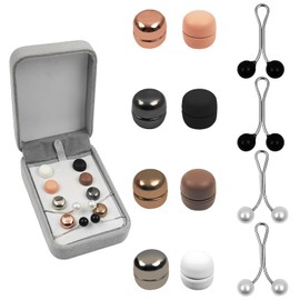 LHOEST Set of 12 Hijab Magnetic Pins Set, Round Double-Sided Hijab Magnet Strong Pinless, 4 Pieces Hijab Headscarf Pins, Hijab Pins Brooch Magnetic Clip for Muslin Women Sleeve Holder Women