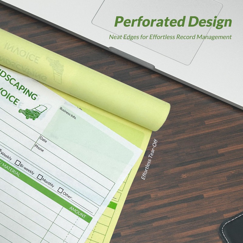 Harfesto Professional Garden Invoice Receipt Book, Landscaping Invoice Book for