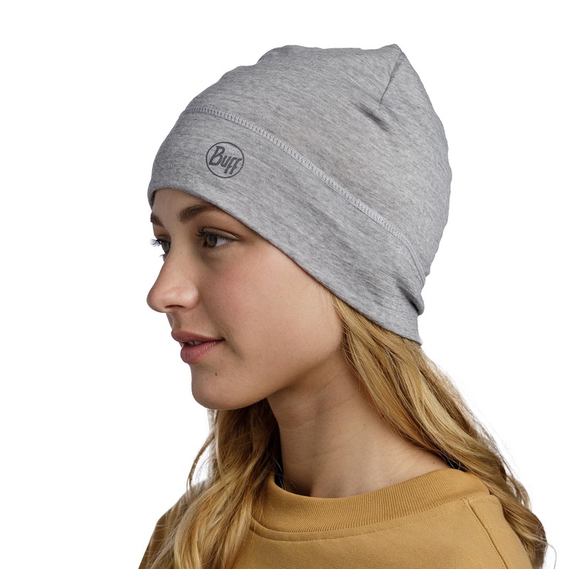 Buff Beanie Merino Lightweight Adulti Unisex, Solid Light Grey