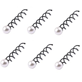 LASSUM 10 Pack Pearl Spiral Hair Pin Clip Bun Stick Spin Screw Twist Barrette for Women Hair Styling Tools