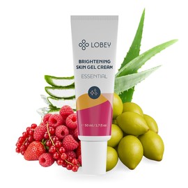Lobey Glow Gesichtscreme mit Vitamin C – Aufhellende Feuchtigkeitspflege für Fahle & Matte Haut – mit Aloe Vera, Kakadu-Pflaume & Aprikosenöl – Brightening Gel Creme für alle Hauttypen (50 ml)