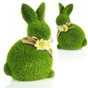 Com-Four® Decorative figures, green ceramic Easter figures, with moss like