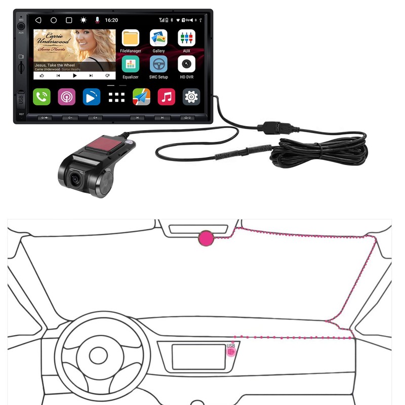 ATOTO AC-44P2 1080P USB DVR On-Dash Camera - Sony Sensor
