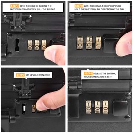 Graded Card Storage Box 5 Slots, PSA/BGS Graded Slabs-Collector Box for Trading & Sports Cards with Coded Lock, Easy to Carry(No Card)