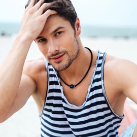 TIYO Mens Beaded Necklace, Onyx Gemstone Necklaces for Men Black Pearl Pendant Choker Natural Handmade Stone Bead Necklace Men Surfer Beach Boho, Boyfriend Anniversary Trendy Jewelry