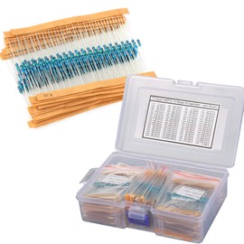 Generic 73 Values 1460 PCS (Each Values 20pcs) Resistor Assortment Kit 1 Ohm-10M Ohm Commonly Used 1% 100r Four Color Ring 1/4W Metal Carbon Film Resistors Set
