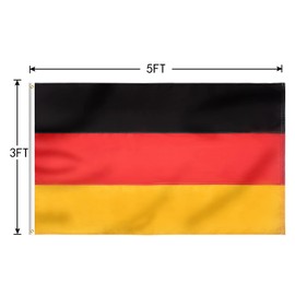 FLAGBURG Germany Flag 90 x 150 cm, German Flag with Stitched Stripes (Not Printed), Weatherproof National Flag with Brass Eyelets, Vibrant Colour and UV-Resistant for Outdoor Use
