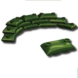 Custom Tank Green Army Sandbags Designed for Toy Brick Minifigures