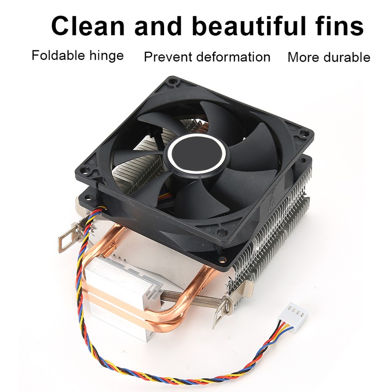 CPU Fan 4 Pin Connector Down Blow 2 Brass Pipe