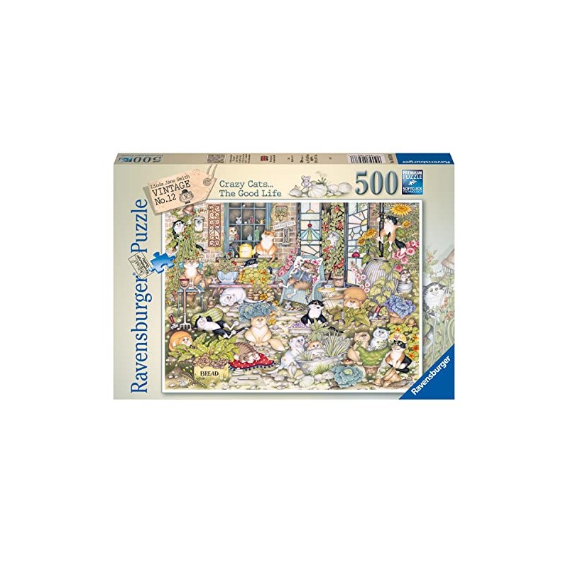 Ravensburger Crazy Cats The Good Life 500 Piece Jigsaw Puzzle
