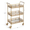 Kate and Laurel Ketia Glam Metal Bar Cart, 23 x