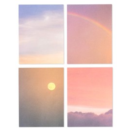 Monolike Memopad Today's Sky design SET - 4 Packs, 4 Different Designs, 100 Sheets Per Pad, Total 400 Sheets, Note pads, Writing pads