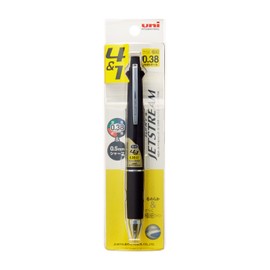 Mitsubishi Pencil MSXE510038P24 Multi-Function Pen Jet Stream 4&1 0.38 Black Easy Writing