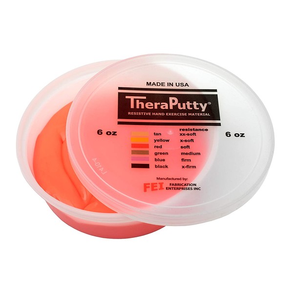 CanDo TheraPutty Standard Exercise Putty, Red: Soft, 6 oz