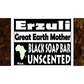 Erzuli Black Soap - Unscented 4 oz. (Pack of 2)
