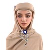 Petaluna Chiffon Polyester Hijab With Gold Sequins And Beads Hijab