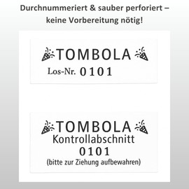 Walniverse 500 raffle tickets with control section - loose raffle 1-500 on roll - winning tickets for raffle, school event, wedding, company party, bazaar & club party (1-500 lots)