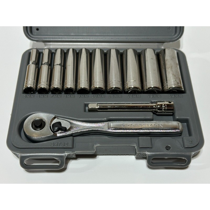 Craftsman Tools USA 34782 NEW 12pc Metric 1/4’ Drive Socket