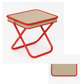 Xtlonbom Ultralight Folding Camping Stool, 1.2lbs Compact Portable Chair for Adults, 350lbs Load, Aluminum Frame with Oxford Seat, Beach, Hiking, Fishing, Handbag Style Stool (red)