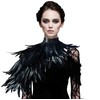 Homelex Gothic Real Black Feather Cape Shawl Shoulder Wings Choker