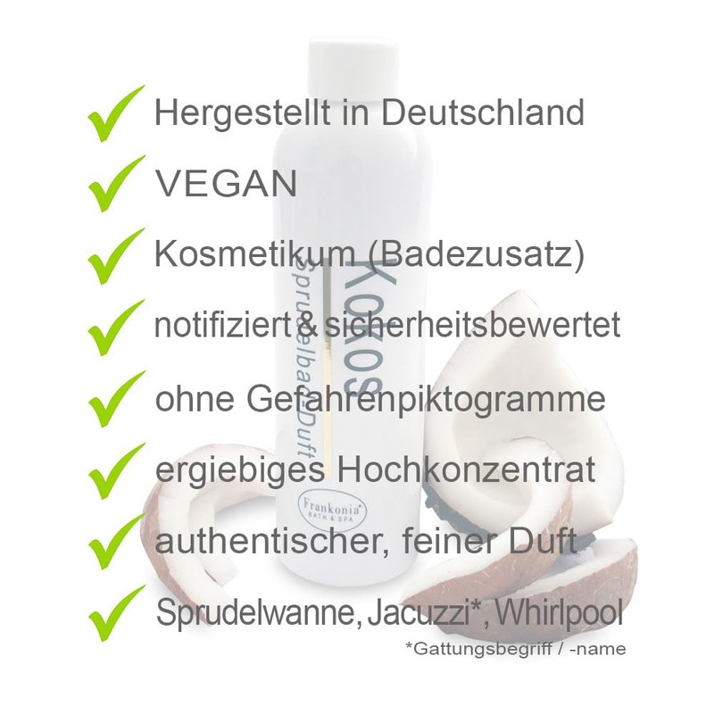 Jacuzzi Bath Additive Coconut Bubble Bath Fragrance, Whirlpool Aroma 250 ml