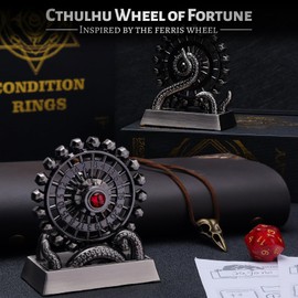 CZYY Ferris Wheel D20 Metal Spinning Dice - Fidget Spinner Dice for DND, Tabletop RPG Games, D20 Roulette Desk Gadget, DND Accessories, Unique Gift for Dungeon Master and Gamer (Silver)