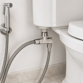 G1/2 Inch Stainless Steel Toilet Diverter Valve – Three-Way T-Valve for Bidet Sprayer and Shower Connections
