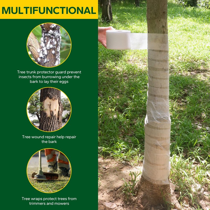 Emycool 115ft Tree Wrap for Damaged bark, Tree Trunk Wraps