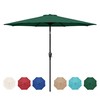 InfiniPower 9FT Outdoor Patio Umbrella with 8 Ribs, Table Umbrellas with Push Button Tilt/Crank, UV Protection Waterproof for Garden Deck Backyard Pool, Green