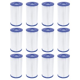 Bestway 58095E Swimming Pool Filter Pump Cartridge Replacement Type IV or Type B for 2,100 to 2,500 Gallon Per Hour Filter Pumps (12 Pack)