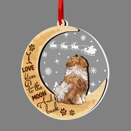 GOSBLUE Shih Tzu Dog Ornaments Christmas Tree, Shih Tzu 2 Layer Wood & Acrylic Ornament, Christmas Decoration 2024 for Shih Tzu Lovers, Dog Mom, Dog Dad, Pet Lovers