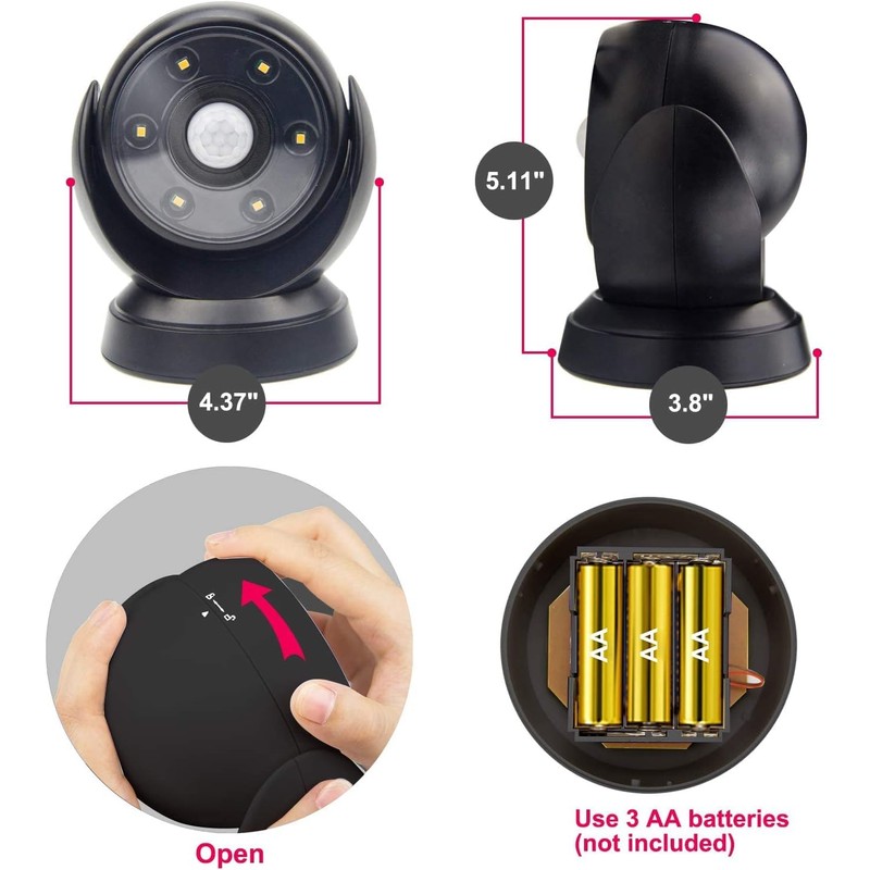 BIGLIGHT Battery Operated Motion Sensor Spotlight, Wireless LED Flood Light